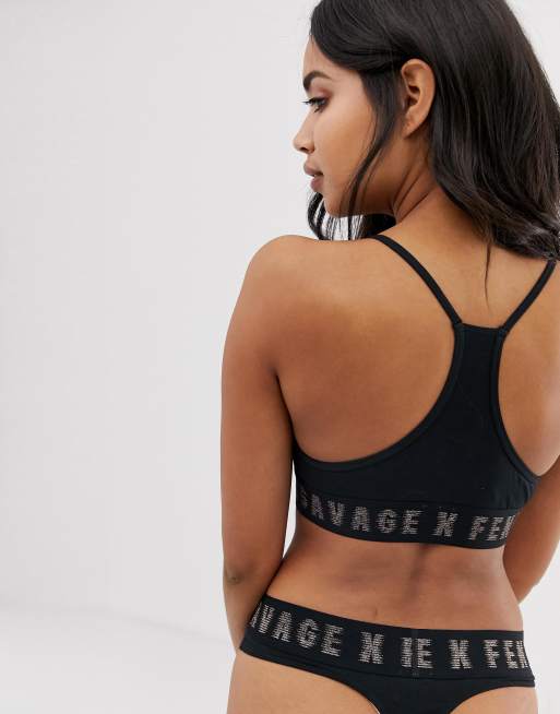 Savage X Fenty Svart Bralette I Bomull Asos