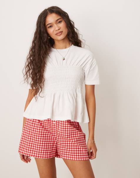 Scalpers - Aangerimpeld T-shirt in gebroken wit - view 1