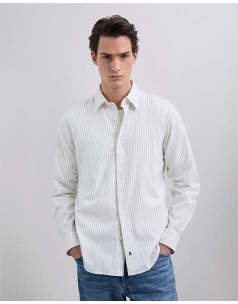 Scalpers - Abbot Peach - Camicia a righe blu - view 1