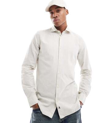 Abbot Shirt In Light Green Stripes