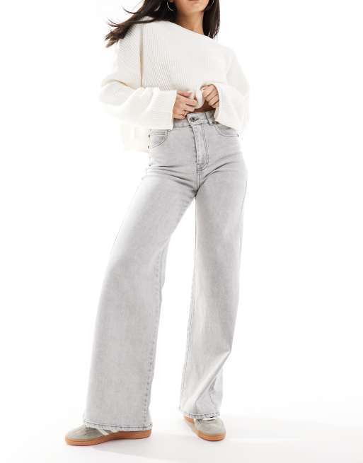 Scalpers air denim pant in light gray  