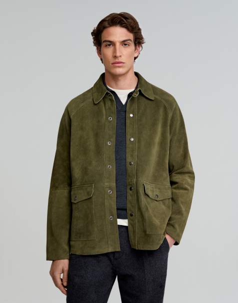 Scalpers Airy suede jacket in khaki - view 1