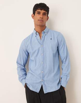 Alpha bd shirt in light denim-Blue