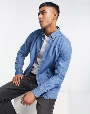 Scalpers - Alpha - Chemise en jean boutonnée - Bleu clair