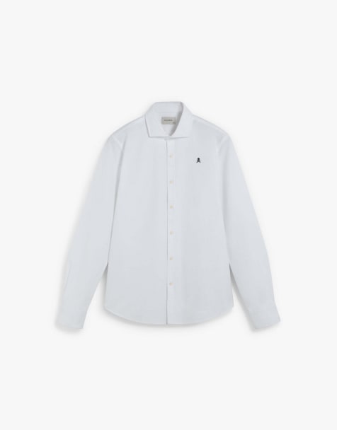 Scalpers – Angerautes Oxford-Hemd in Weiß - view 1