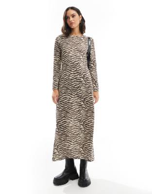 animal dress in animal print-Multi