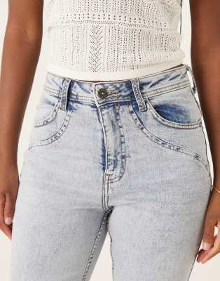Scalpers Ankle Stitching Denim Pants In Blue