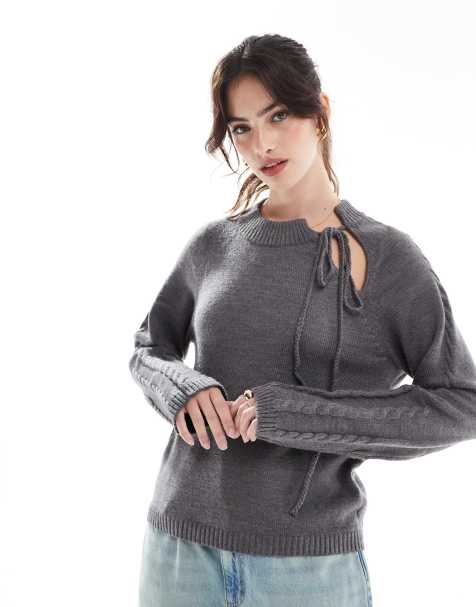 Scalpers Asy Jumper In Grey Melange - view 1
