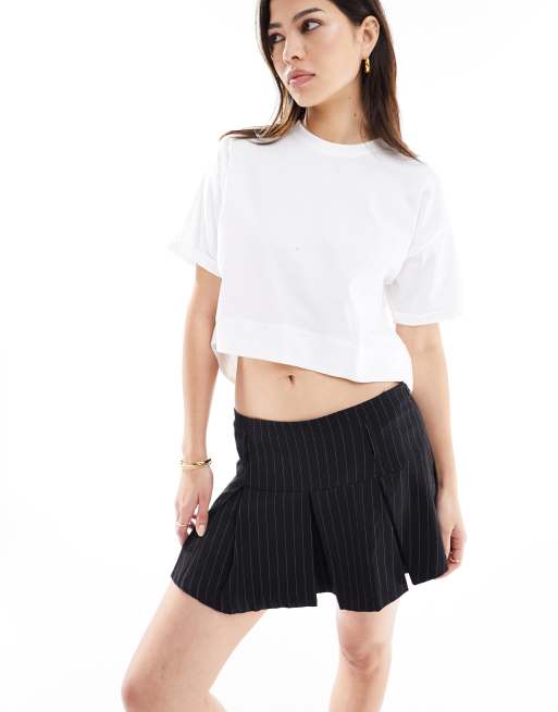 Scalpers - Asymmetrisch golvend T-shirt in wit