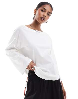 Scalpers - Asymmetrisches, langärmliges Shirt in Weiß