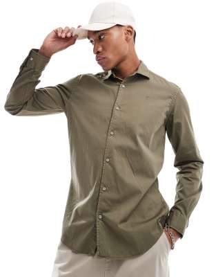 Scalpers Atle Shirt In Dark Khaki-Green