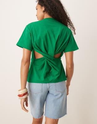 back knot tee in green
