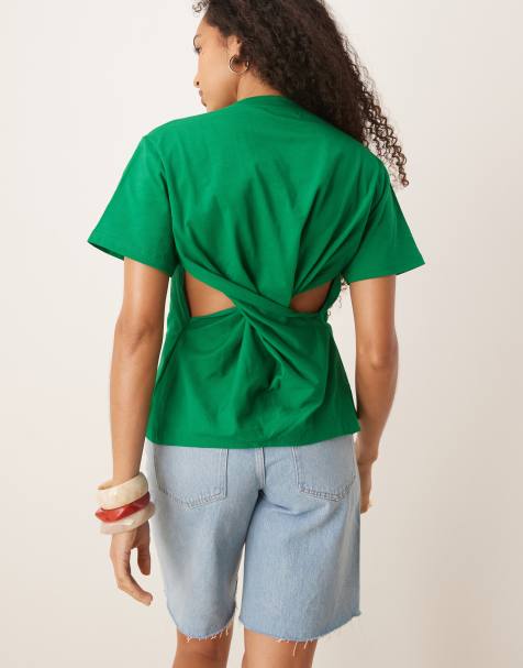 Scalpers back knot tee in green - view 1