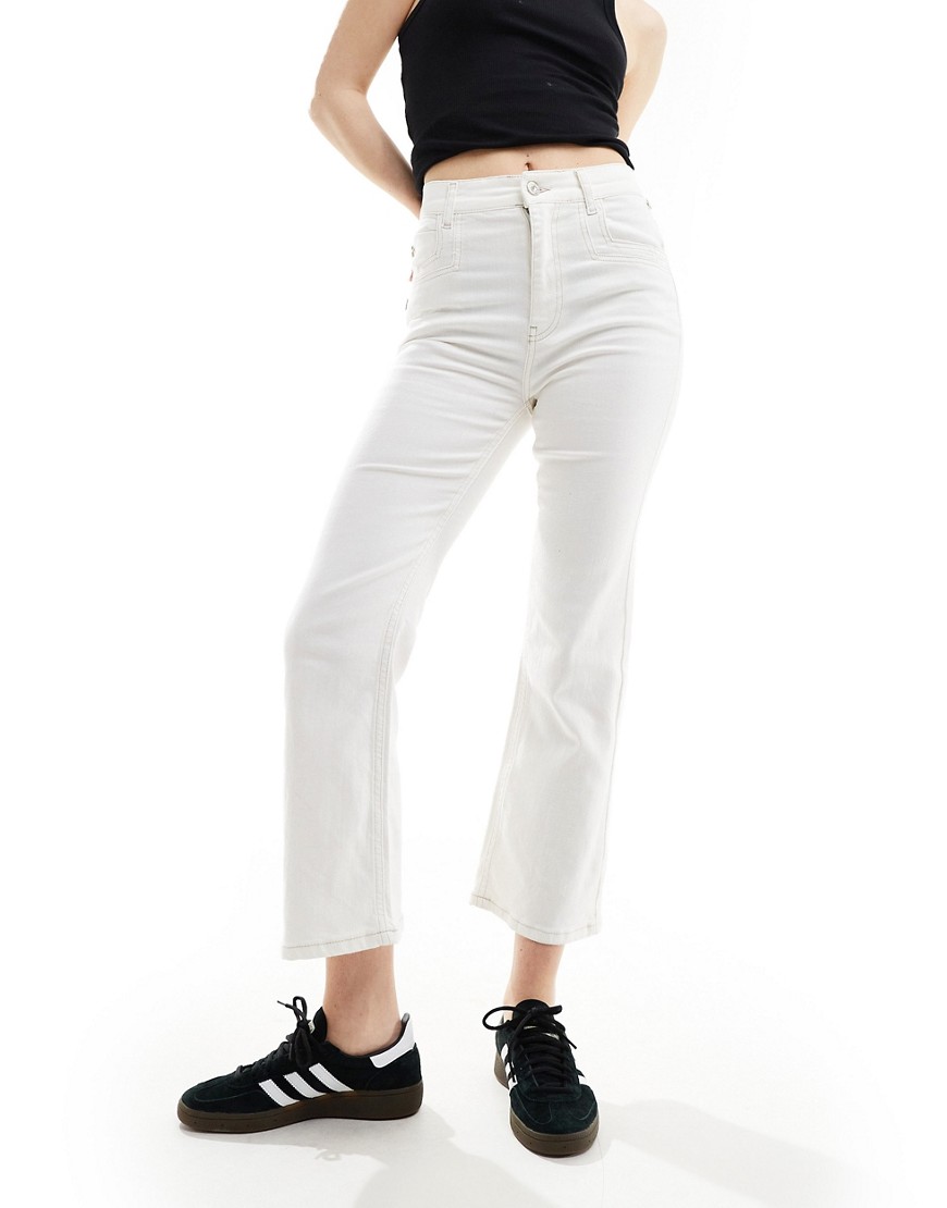 Scalpers back seam denim jeans in white