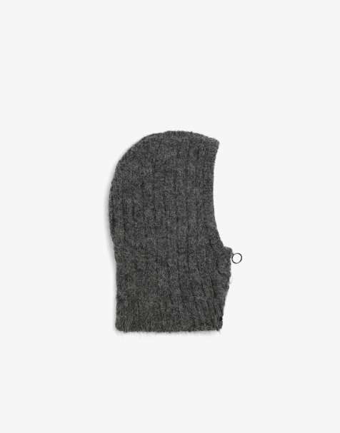 Scalpers baclava knit hat in grey - view 1