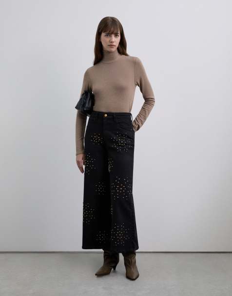 Scalpers – Ball Stud – Denim-Hose in Schwarz - view 1