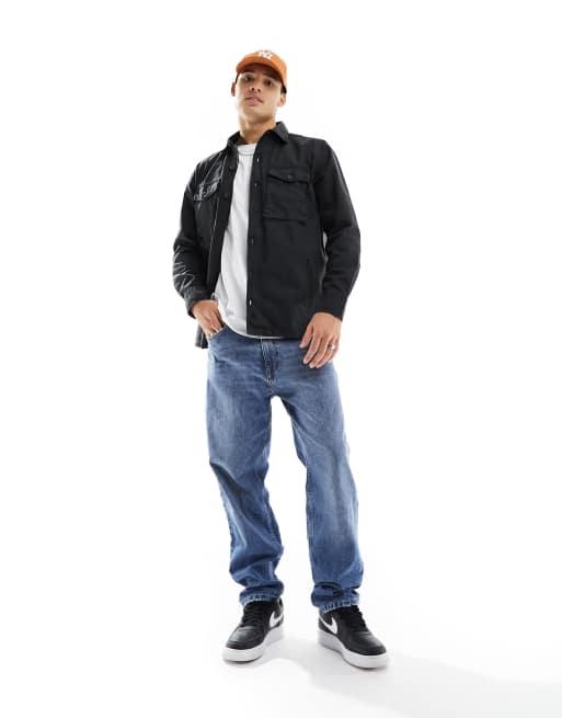 Scalpers – Barry – Hemdjacke in Marineblau mit Brusttaschen