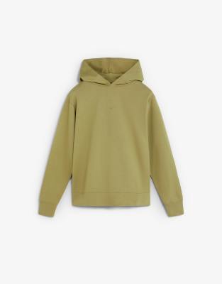 Scalpers - Basic-Kapuzenpullover in Khaki mit Totenkopfmotiv-Grün