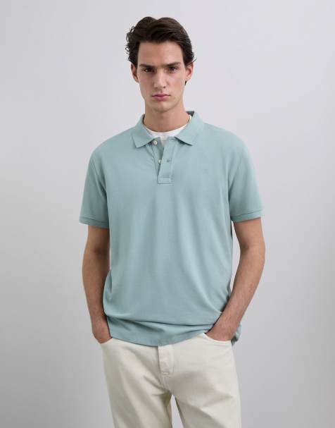 Scalpers - Basic poloshirt met schedel in blauw - view 1