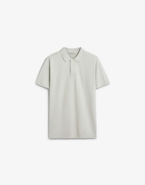 Scalpers - Basic poloshirt met schedel in grijs - view 1
