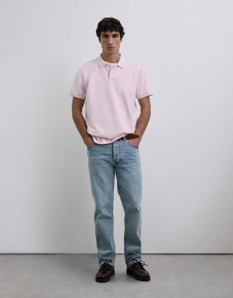 Scalpers - Basic poloshirt met schedel in roze - view 1