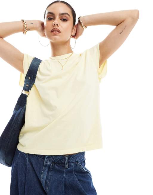 Scalpers - Basic T-shirt met doodshoofd in geel