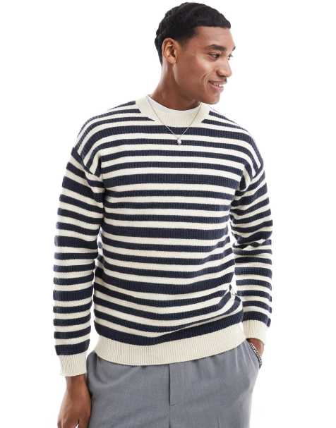 Scalpers - Bauck - Gestreepte sweater van tricot in crème - view 1