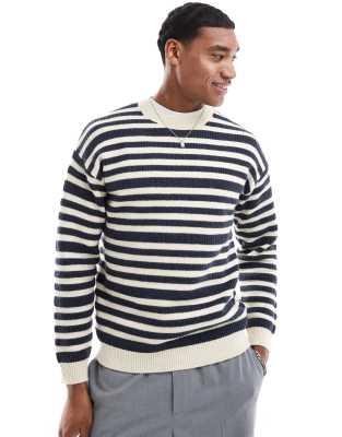 Bauck Striped Tricot Sweater In Cream-White