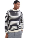 [Scalpers] Scalpers Bauck stripes tricot jumper in cream-White M CREAM