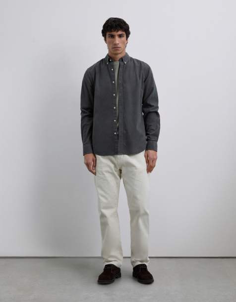 Scalpers - Bd - Camicia kaki scuro in tessuto a coste - view 1