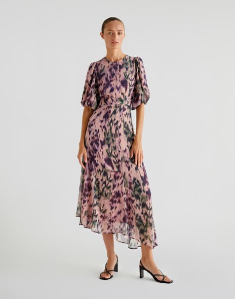 Scalpers berry print dress in pale pink - view 1