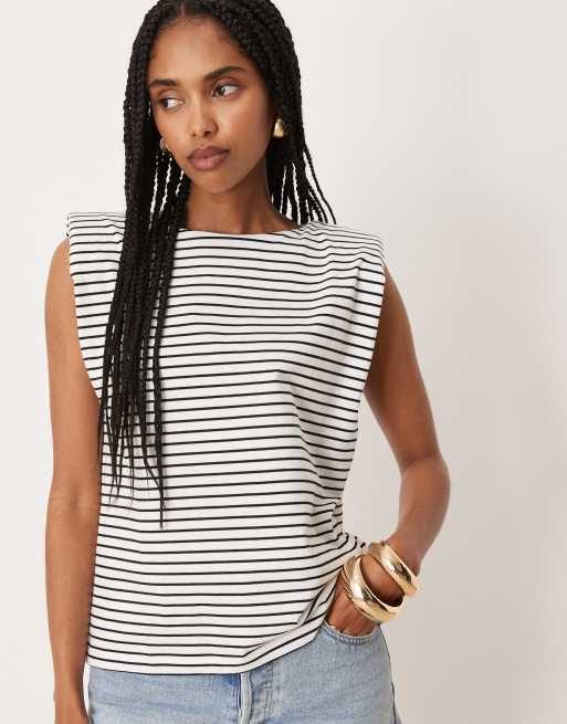 Scalpers – Big Arm – T-Shirt mit marineblauen Streifen