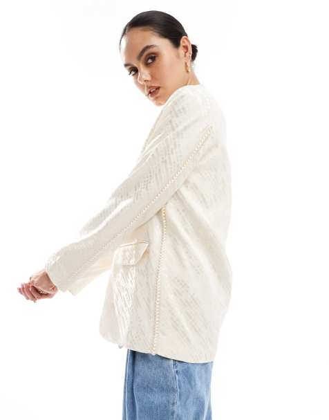 Scalpers - Blazer écru jacquard - view 1