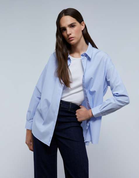 Scalpers Boppy oversized striped shirt in blue - view 1