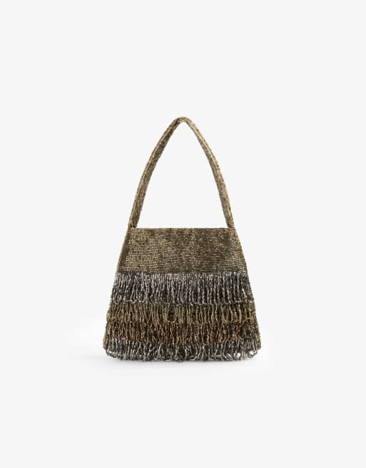 Scalpers - Borsa color oro/argento con frange