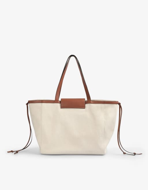 Scalpers - Borsa shopping beige in tela