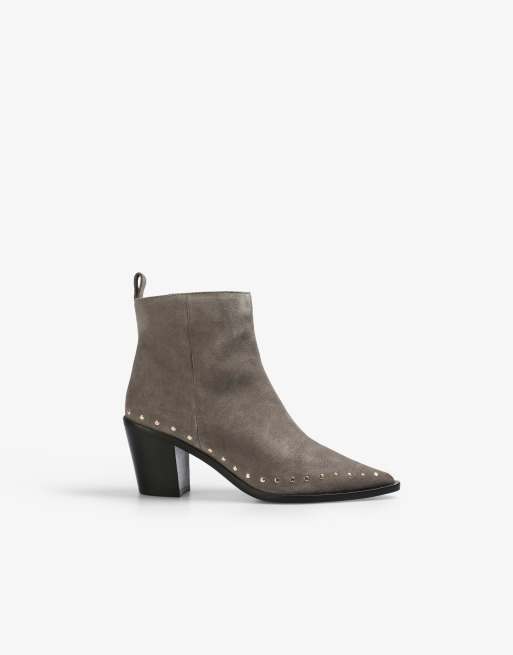 Scalpers - Bottes cloutées style vintage - Gris clair