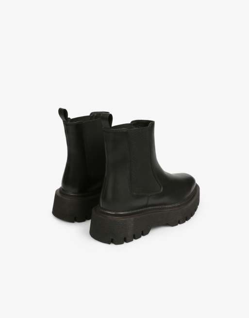 Scalpers - Bottines chunky en cuir à enfiler - Noir, 4 de 4