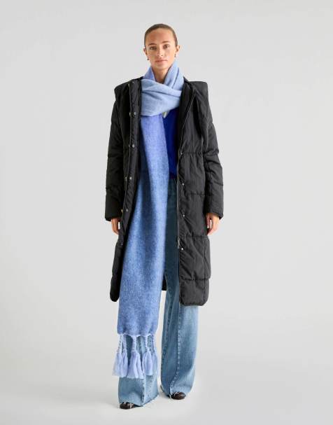 Scalpers Bow Hoodie Puffer Coat in Black - view 1