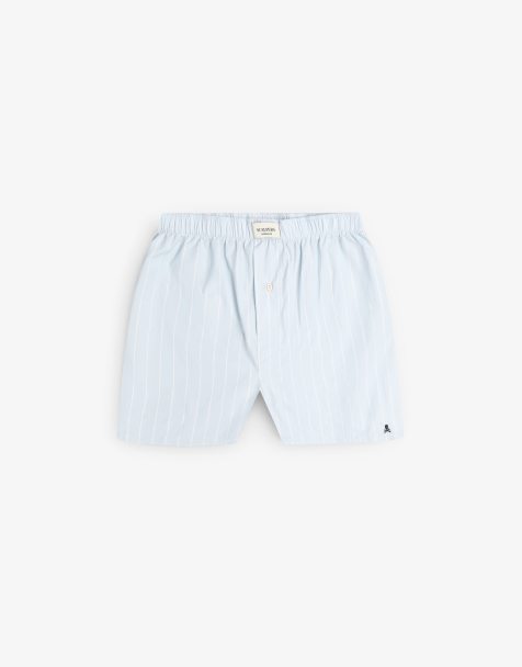 Scalpers – Boxershorts in Himmelblau mit Streifen - view 1