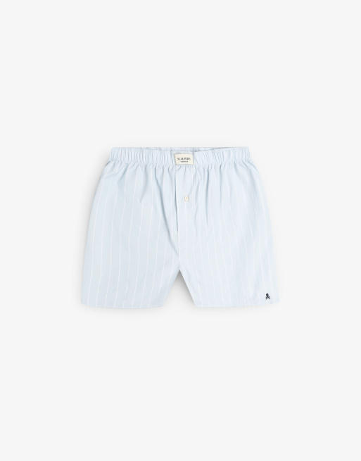Scalpers – Boxershorts in Himmelblau mit Streifen