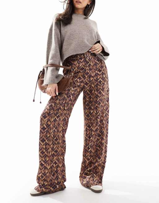 Scalpers - Broek met multi print in camel