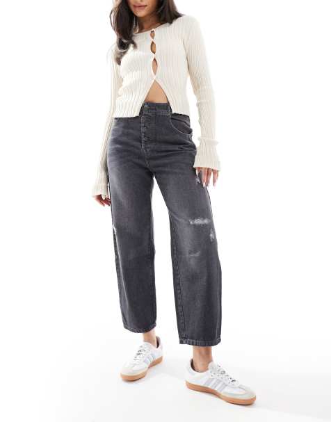 Scalpers Broken Buttons Denim Pant In Dark Grey - view 1