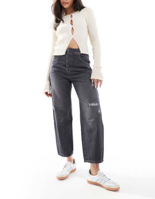 Scalpers Broken Buttons Denim Pants In Dark Gray