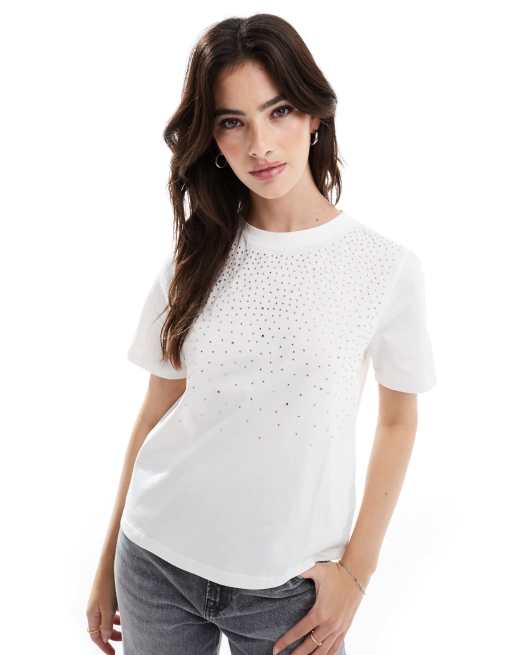 Scalpers - Burst - T-shirt bianca con dettagli metallizzati