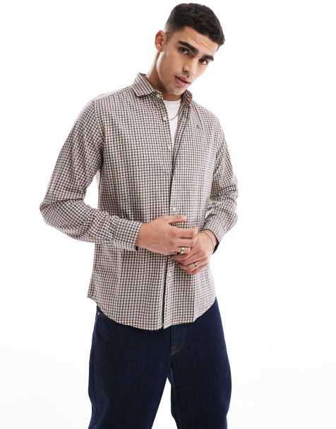 Scalpers Butler Checks Shirt In Off White Check  - view 1