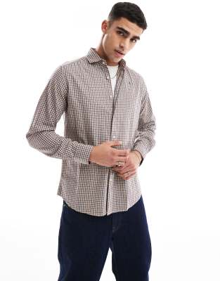 Butler Shirt In Off White Plaid