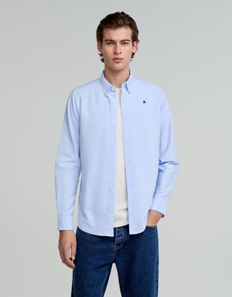 Scalpers button down shirt in sky blue - view 1