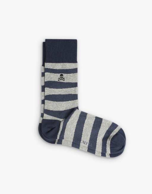 Scalpers - Calzini blu navy a righe ondulate