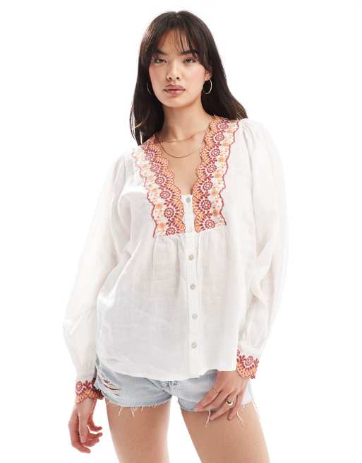 Scalpers - Camicia bianca con motivo sul petto